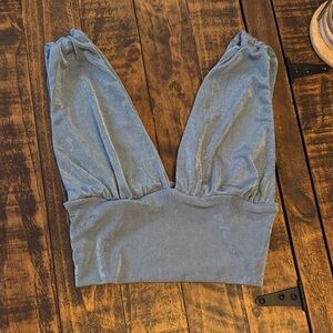 Silvery Blue Dressy Top